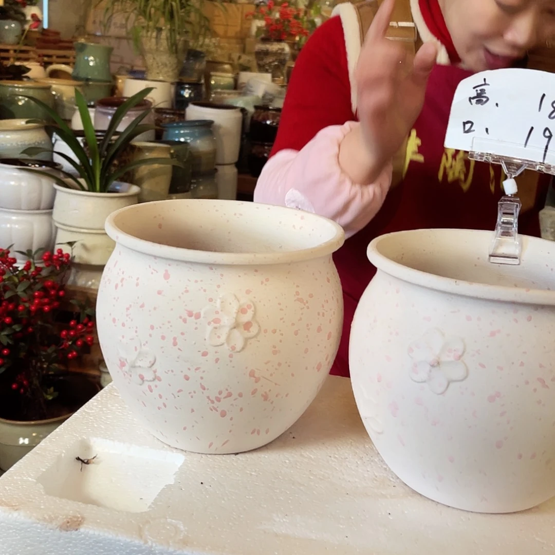 紫砂花盆高度18口径19