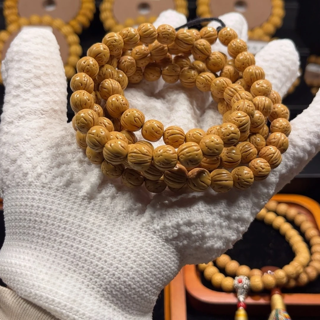 1***8手串桃核川上出品野生金豆108