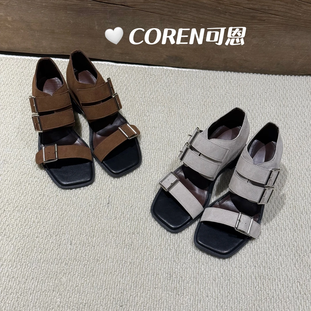 复古极简设计感休闲夏季百搭通勤内增高罗马凉鞋单鞋女