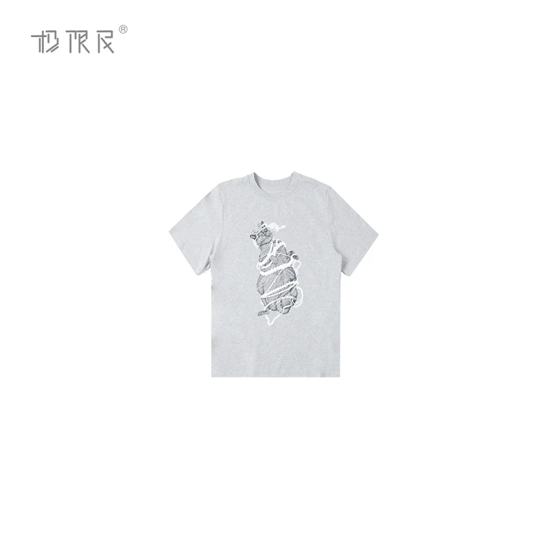 极限民《震惊猫！》春夏季欧若风休闲宽松猫咪印花短袖T恤F5102F1902