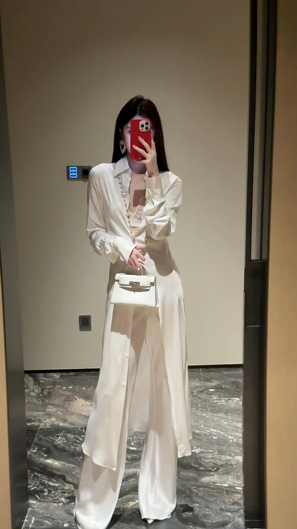 2025夏季气质时尚性感收腰小众衣裙搭百搭气质显瘦宽松阔腿长裤女