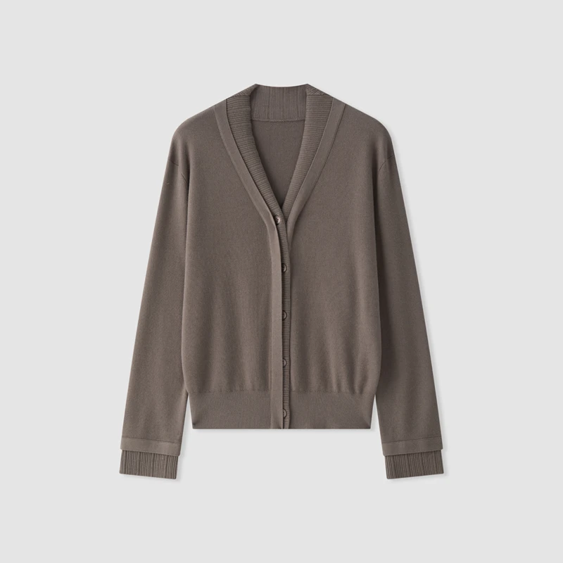 【冬姐自主品牌】VOR 68支双股16针山羊绒针织开衫 313g V25300159