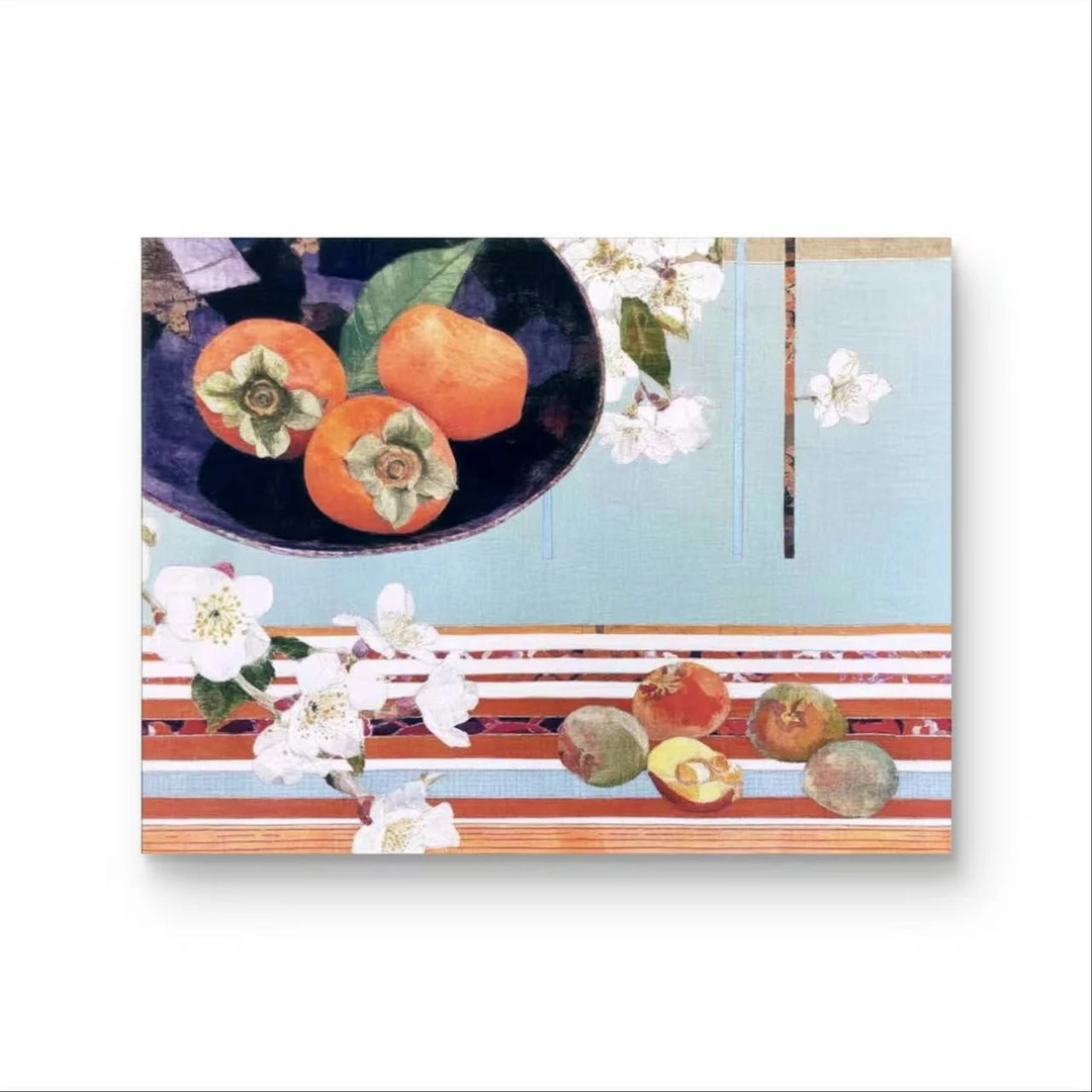 《柿柿如意》原创手绘画/60x80cm/新中式系列XZS-34