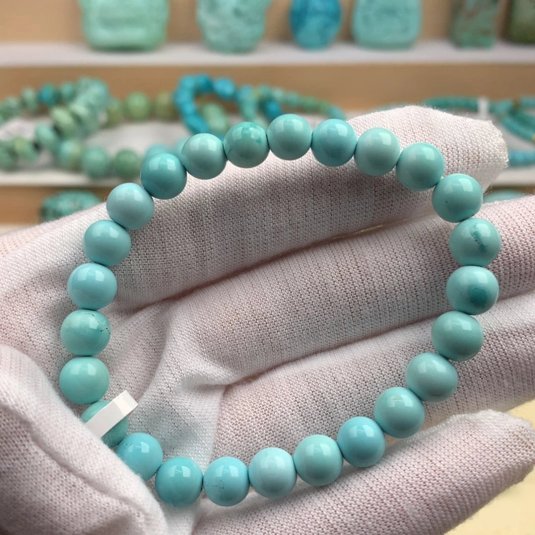 未镶嵌绿松石珠宝奇石7.5mm