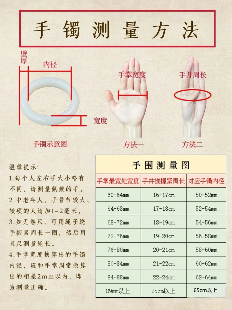 手镯圈口测量图- -勿拍