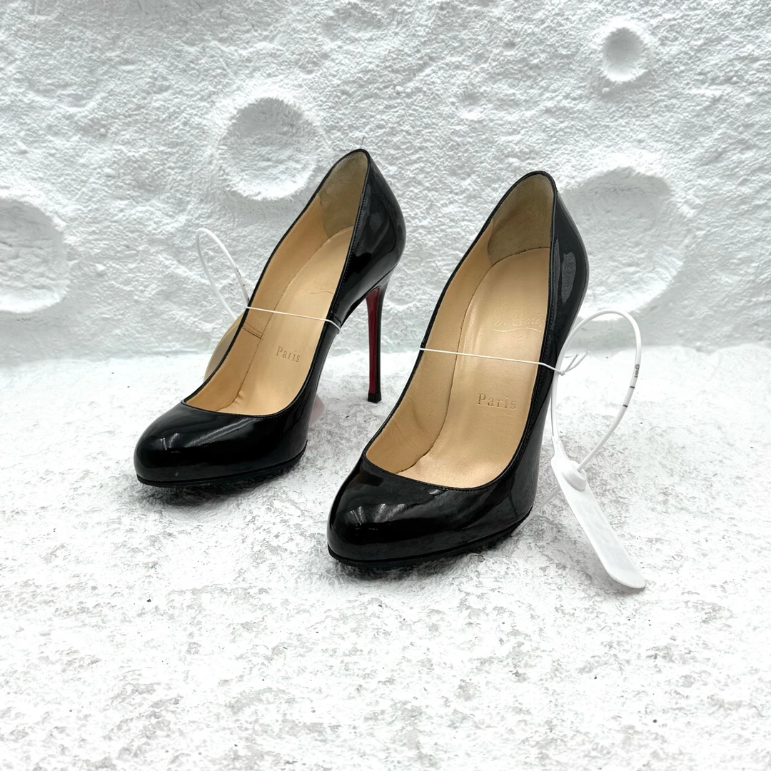 99新 Christian Louboutin/克里斯提·鲁布托 黑色高跟鞋/35.5码