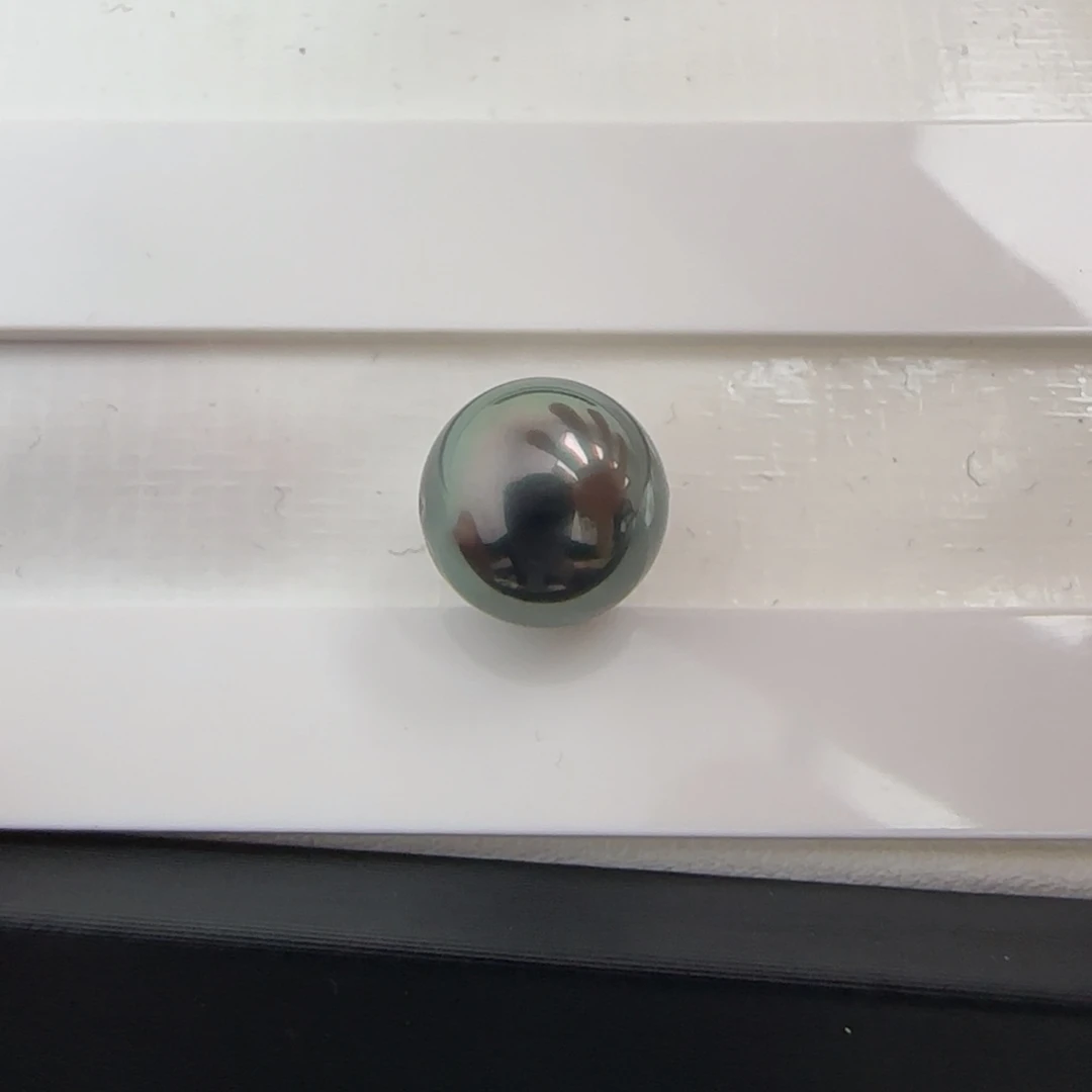 海水珍珠裸珠大溪地孔雀绿海水裸珠10.9已通孔不退不换