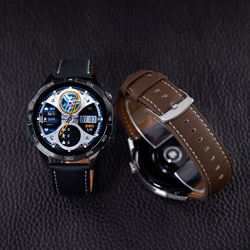 适用华为手表GT5新款watch4pro头层真牛皮gt4官方同款gt3pro表带