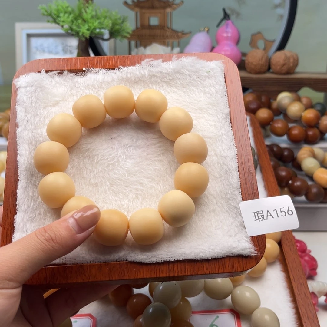 菩提根/象牙果手串?****o17mm桶珠一串瑕A156