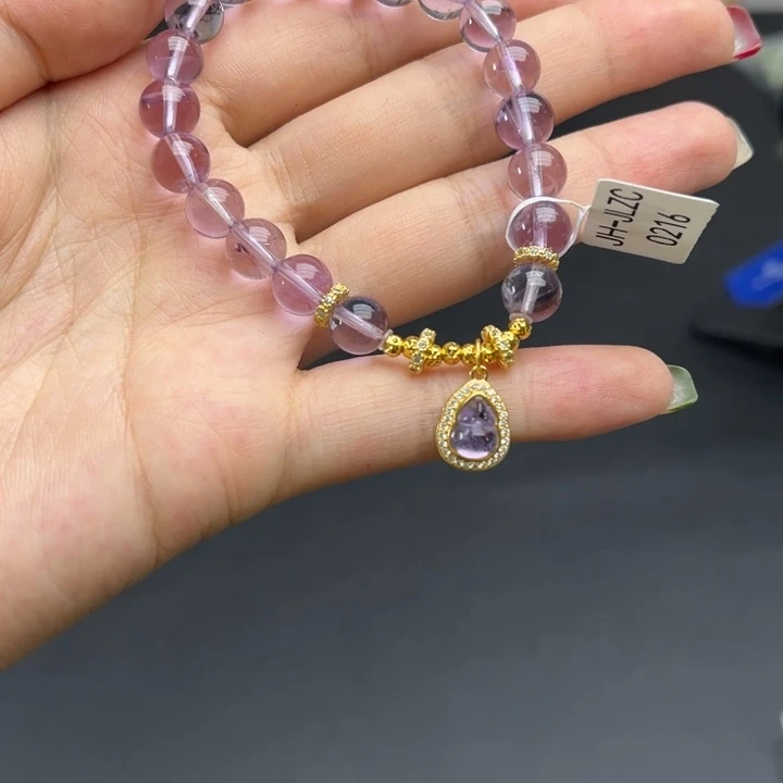 银S925镶嵌手串水晶紫水晶手串多样性发一