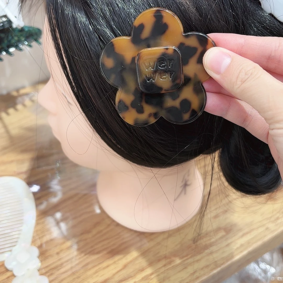 皮质铁合金大号花朵豹纹