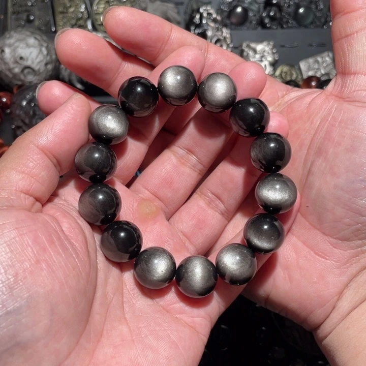 黑曜岩手串未镶嵌香*