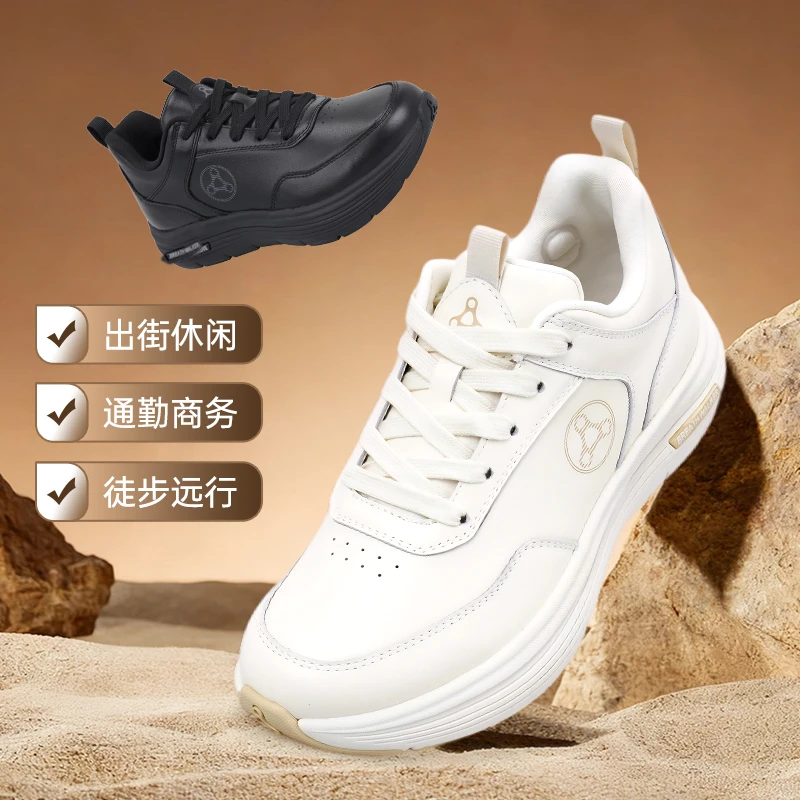 耐磨中跟薄款包头秋季时尚休闲鞋出街低帮小白鞋通勤纳帕头层牛皮