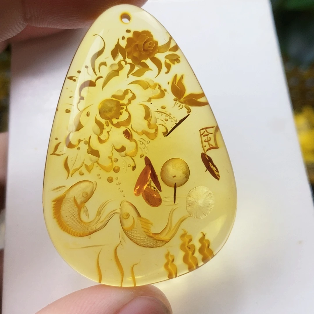 【闪购商品】琥珀（花珀）吊坠(不含链)未镶嵌