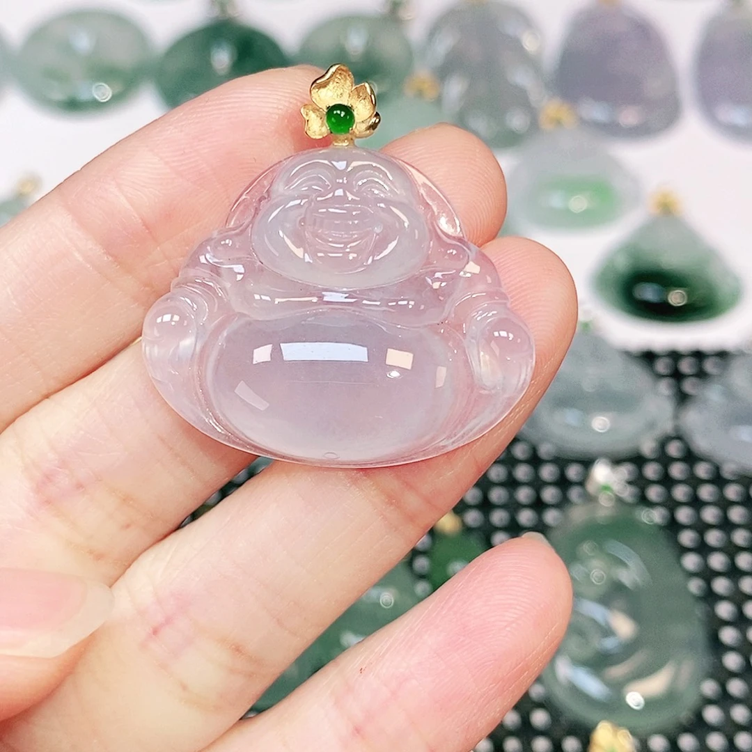 吊坠(不含链)18K金镶嵌翡翠