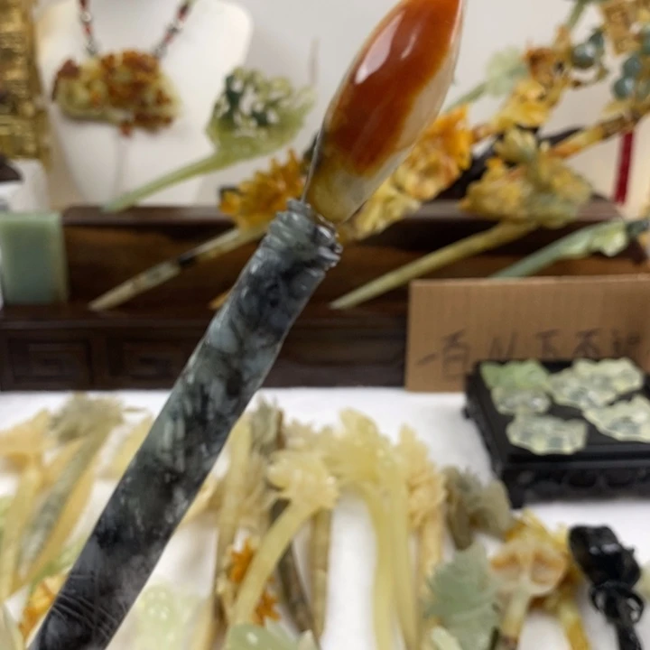 【闪购商品】蛇纹石玉合金发饰