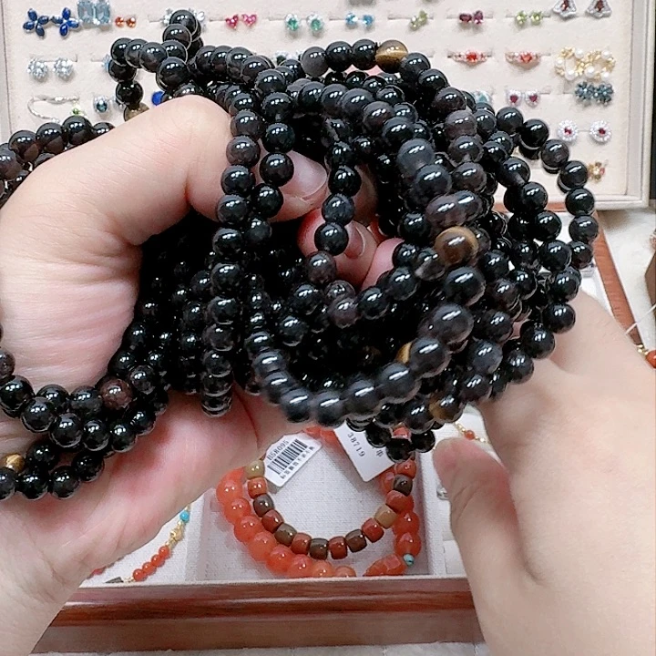 黑曜岩手链未镶嵌手链发一件