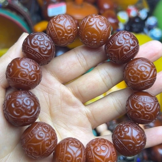 琥珀未镶嵌手链蜜蜡