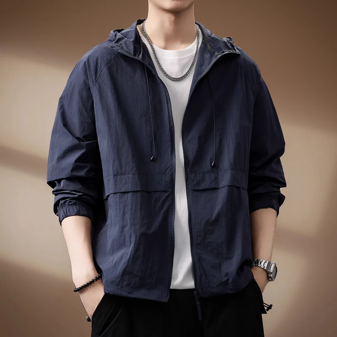 高端户外冰丝凉感UPF50+防晒衣男夏季薄款骑行钓鱼宽松速干外套男