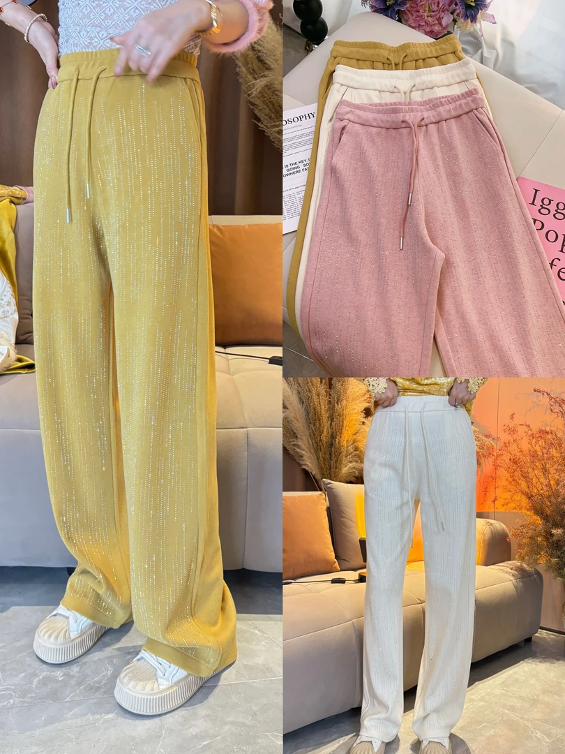 SS.studio/双双：“闪耀动人裤子”新款定制重工窄版羊绒显瘦裤子