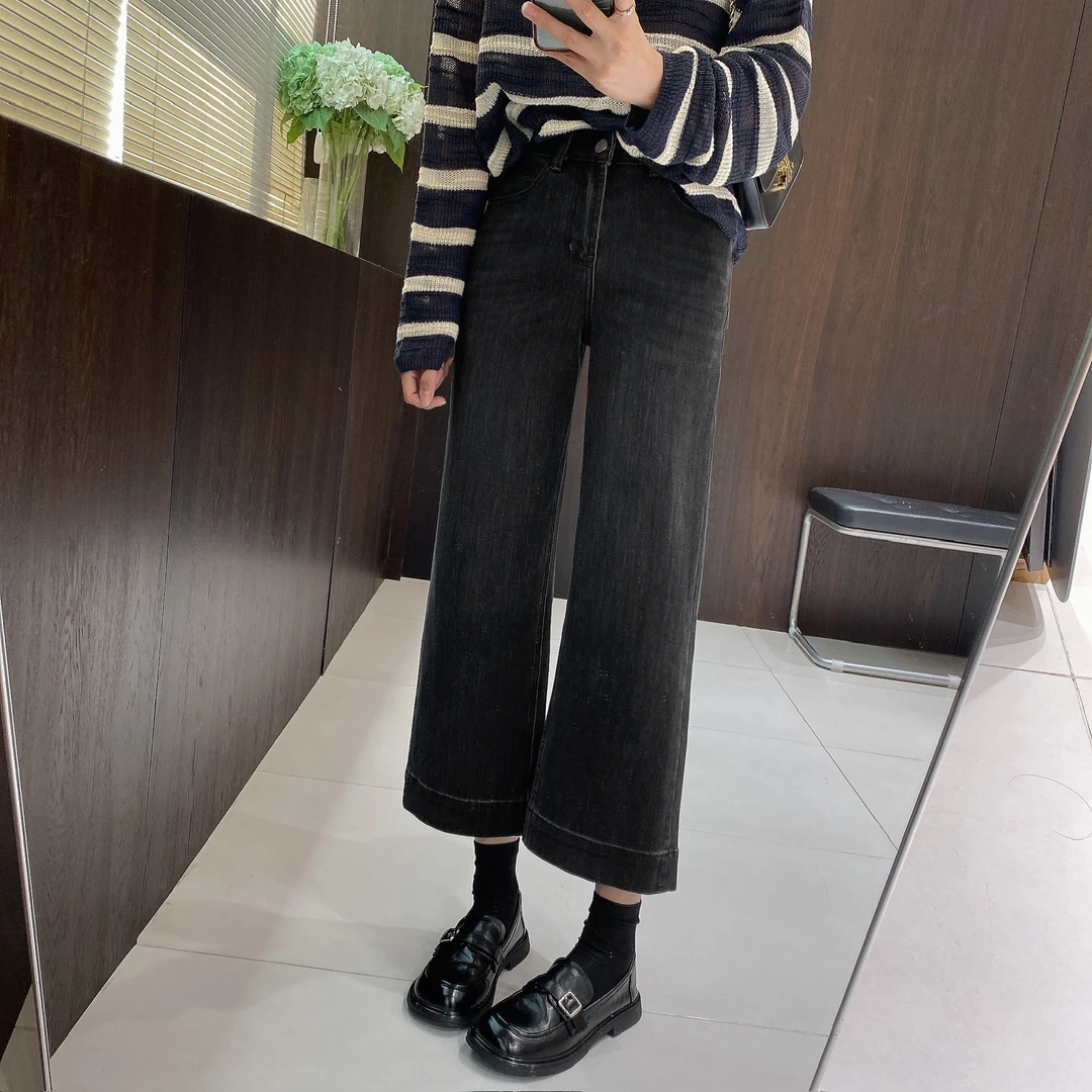 IMFLY金小金自制女装 牛仔裤DYK2785高腰小个子九分直筒女士裤子