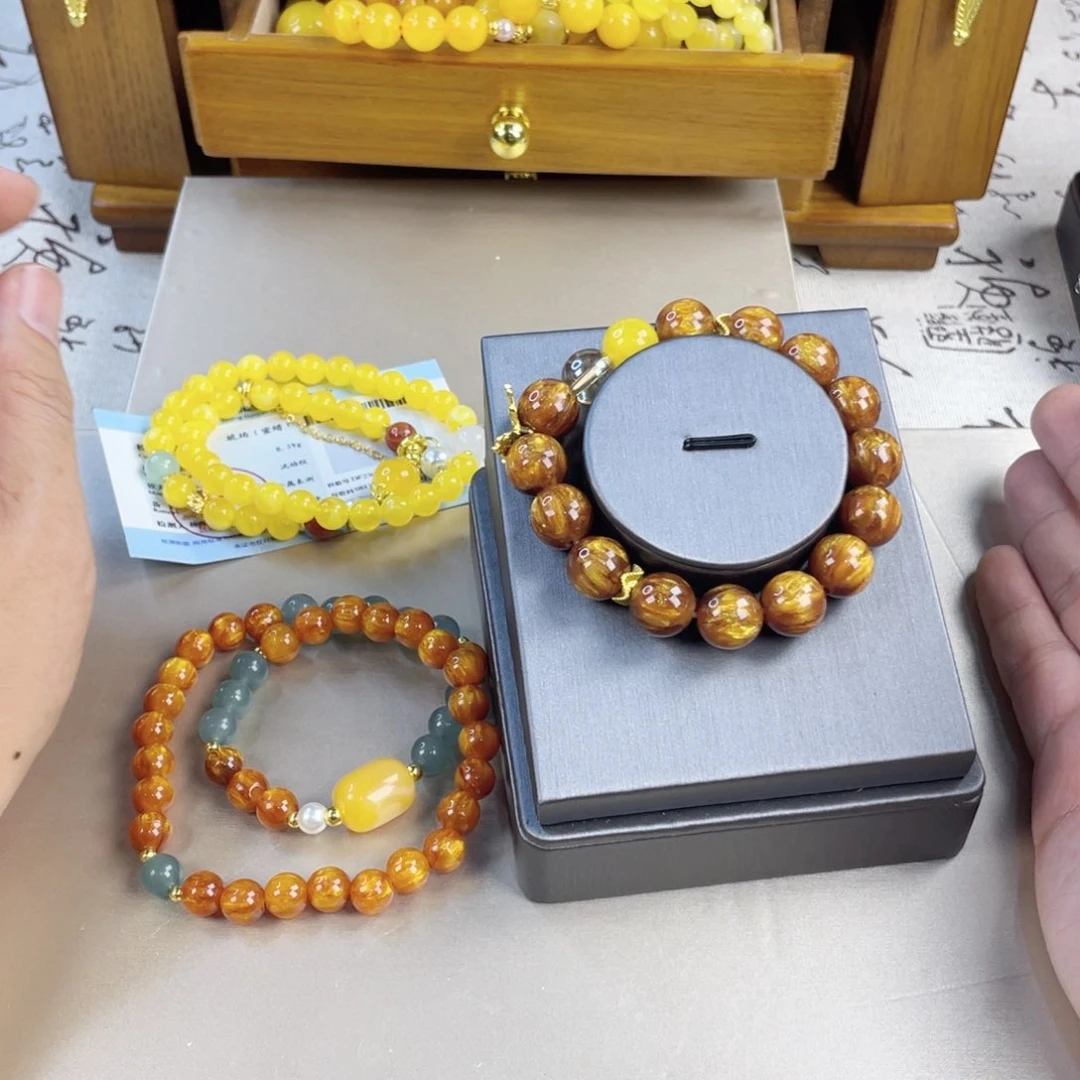 针钠钙石手饰银S925镀金镶嵌