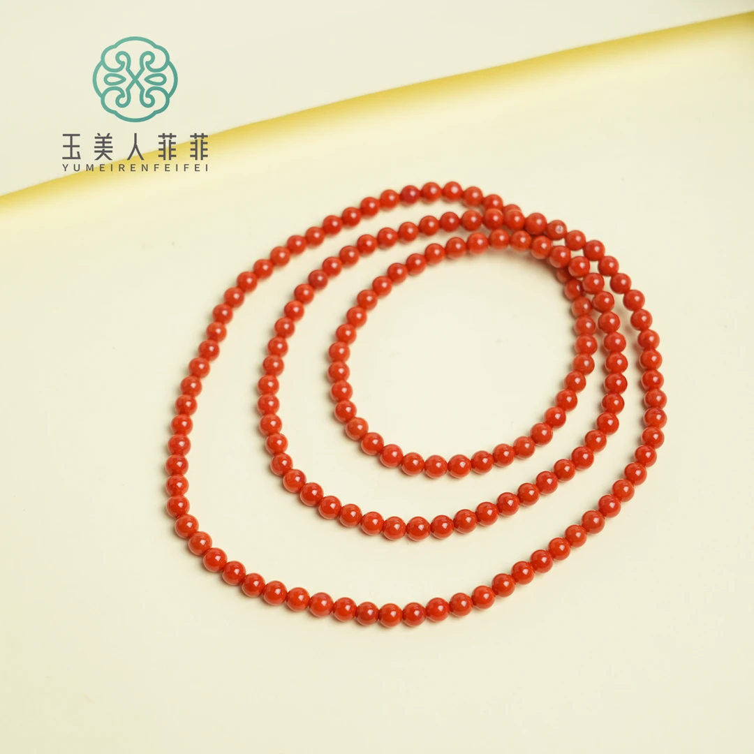 菲菲珠宝好*南红四圈手串-圆珠约4+mm