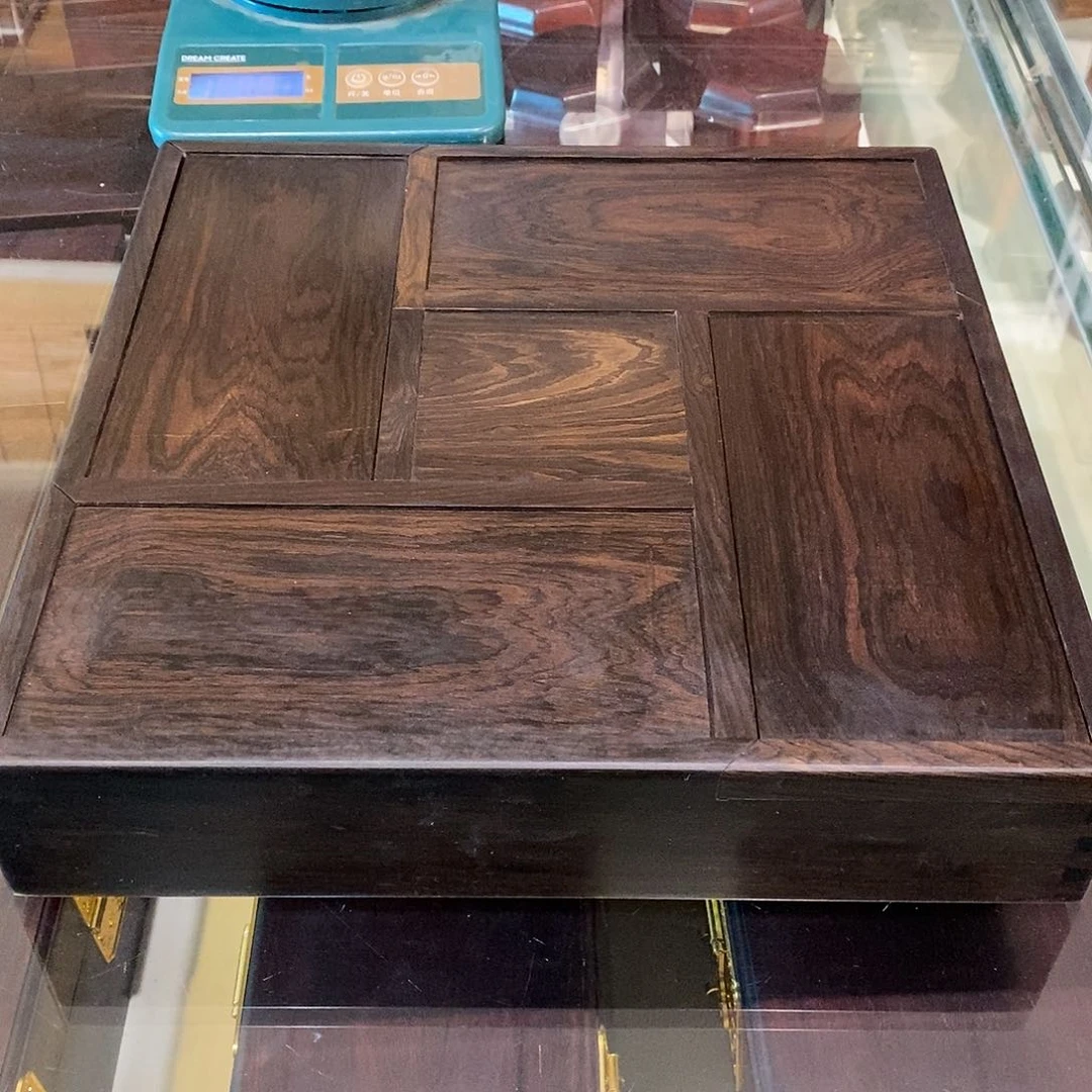 东非黑黄檀（紫光檀）独板万字盒30/30/6