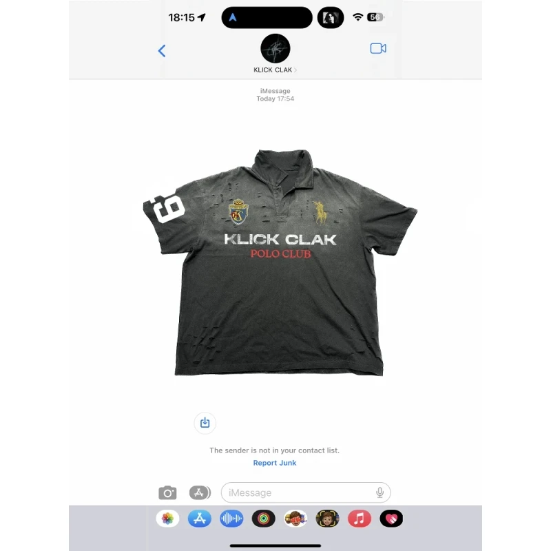 KLICKCLAK25SS 水洗做旧喷脏破坏印花短袖polo球衣T恤