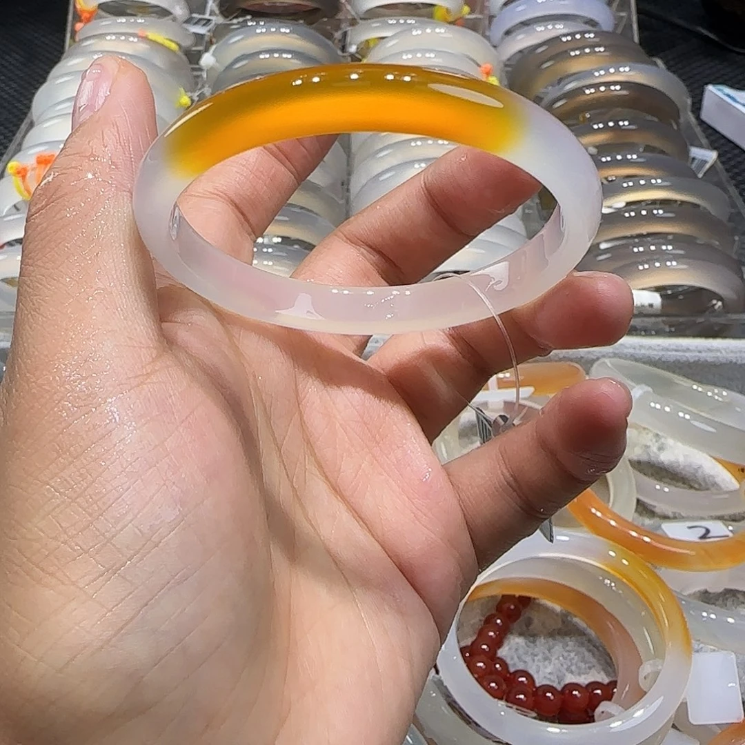 玛瑙/玉髓未镶嵌手镯54一口糖