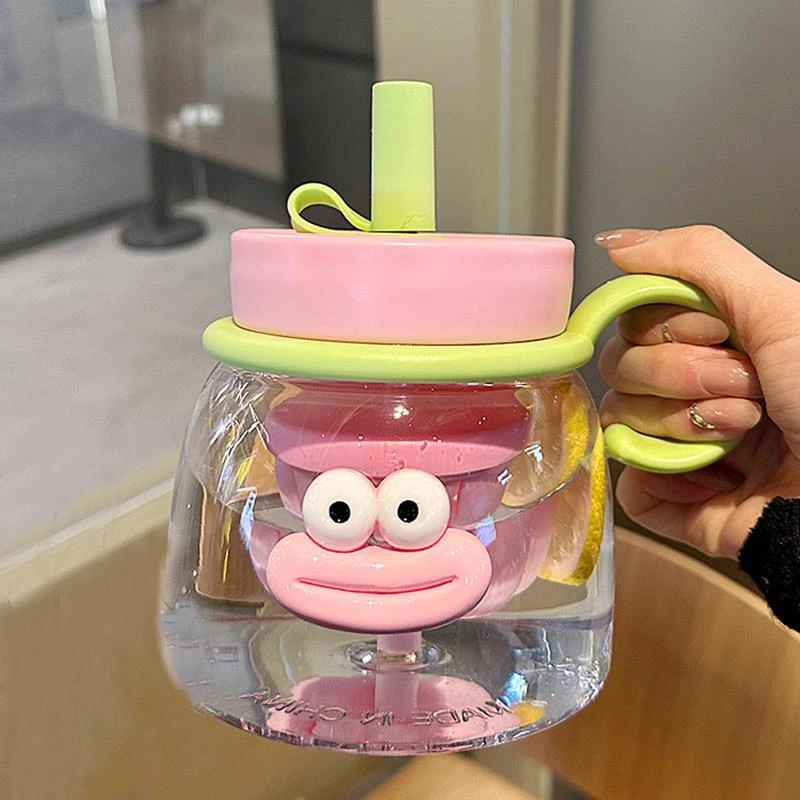 水杯大容量女生大肚高颜值2025新款办公室壶可爱大嘴吸管杯子