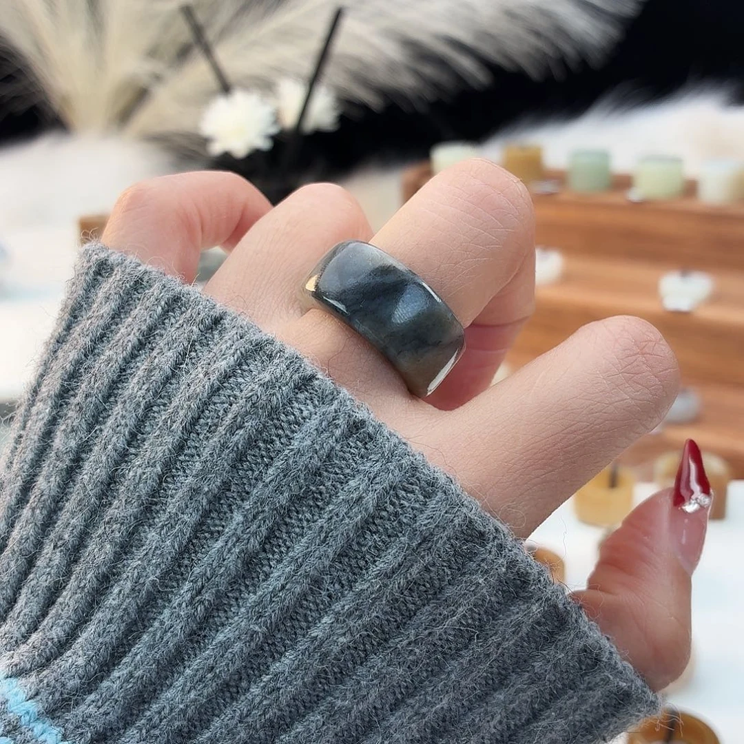 和田玉未镶嵌戒指i108妖花圆切17.6mm