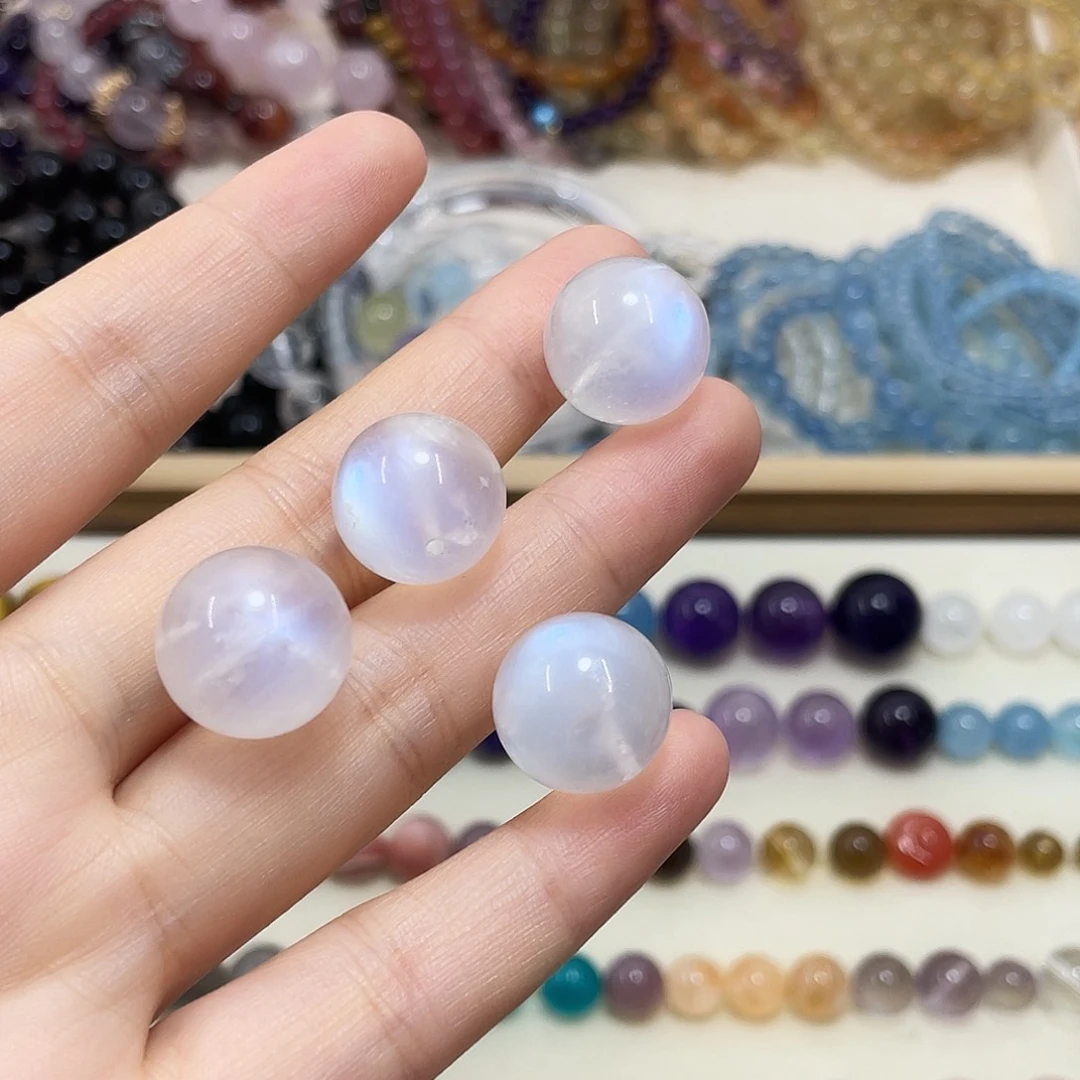 水晶珠宝半成品未镶嵌飞**裳16蓝月光