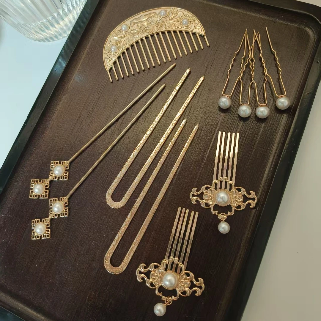 如图一整套十一件听言阁发簪发梳发钗小钗掩鬓簪子