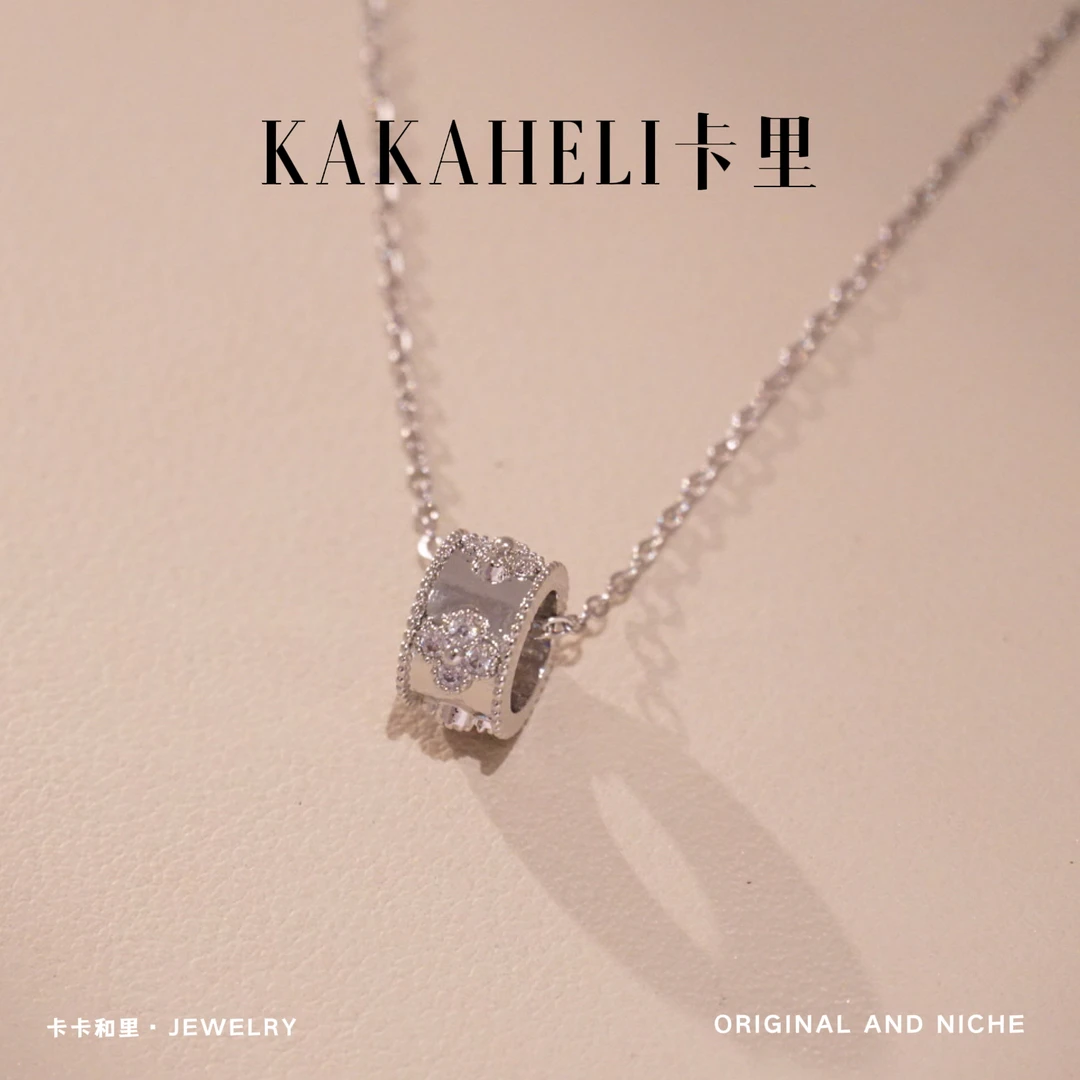 铜合金项链 四叶刻印小蛮腰辣妹项链 A1421