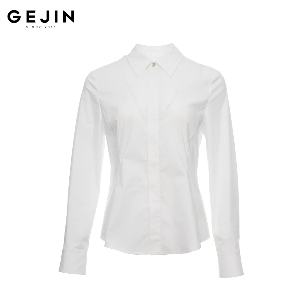 GEJIN/歌锦2025早春新款轻奢时尚百搭女士长袖休闲衬衫9122520087