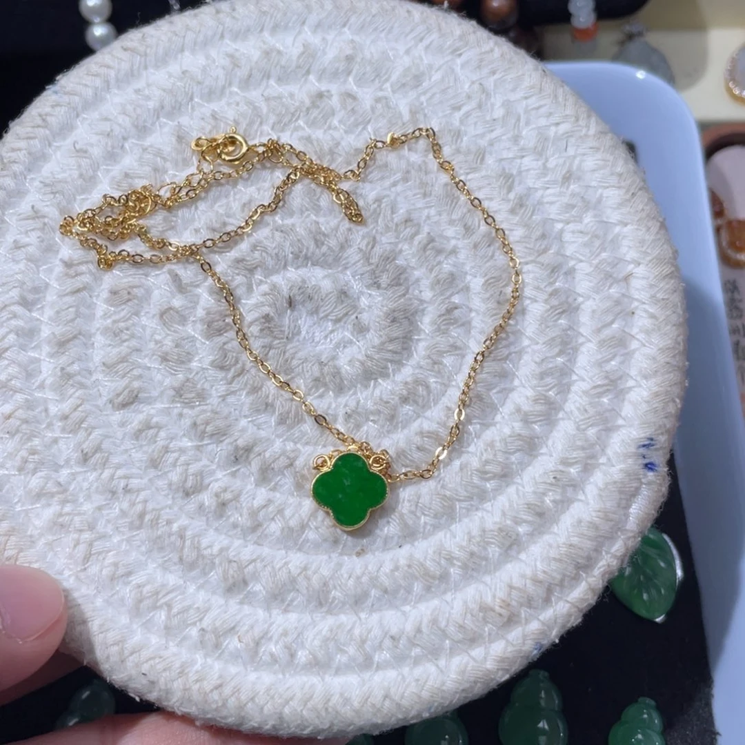 翡翠银S925镶嵌颈饰