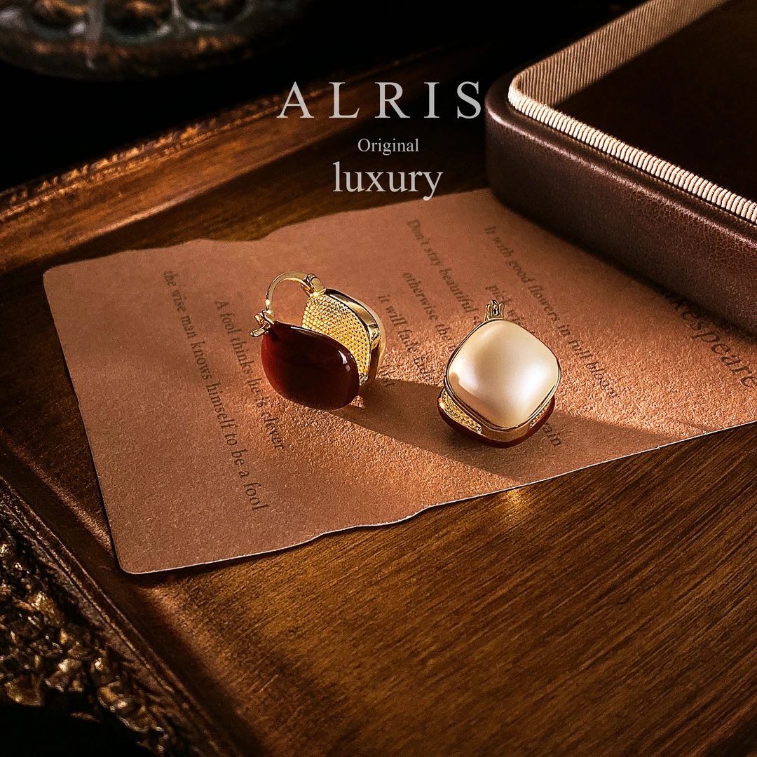 A1795法式双面方形AB面滴油耳扣