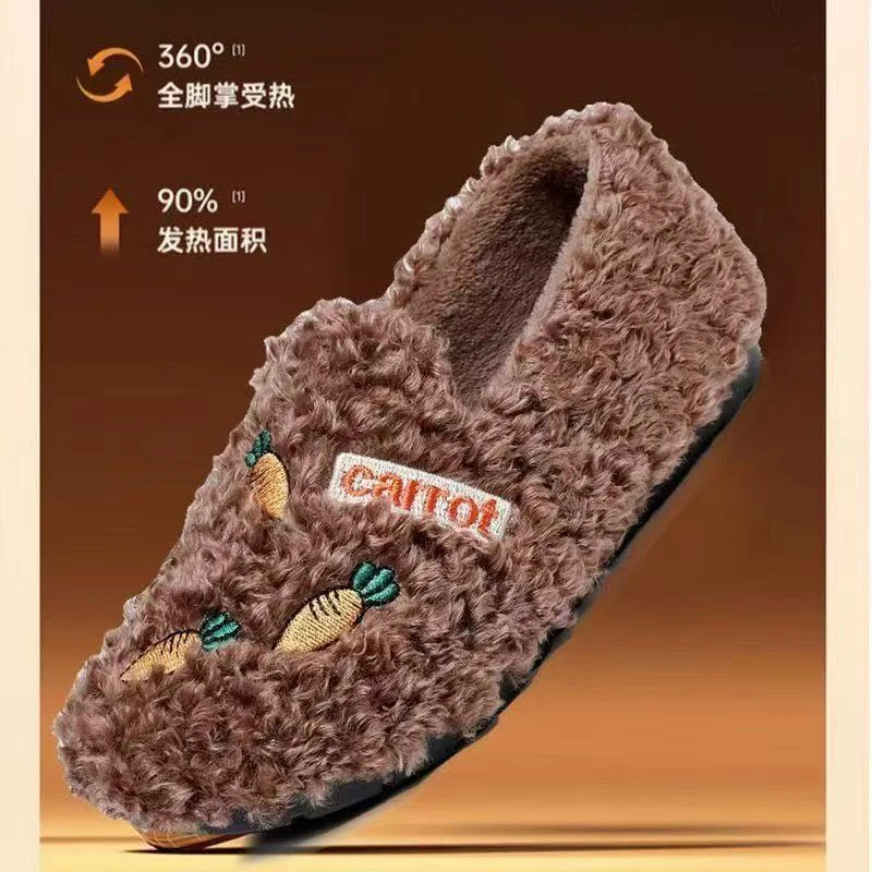 2024冬季新品毛毛北京布鞋时尚防滑保暖软底加厚平底豆豆棉鞋
