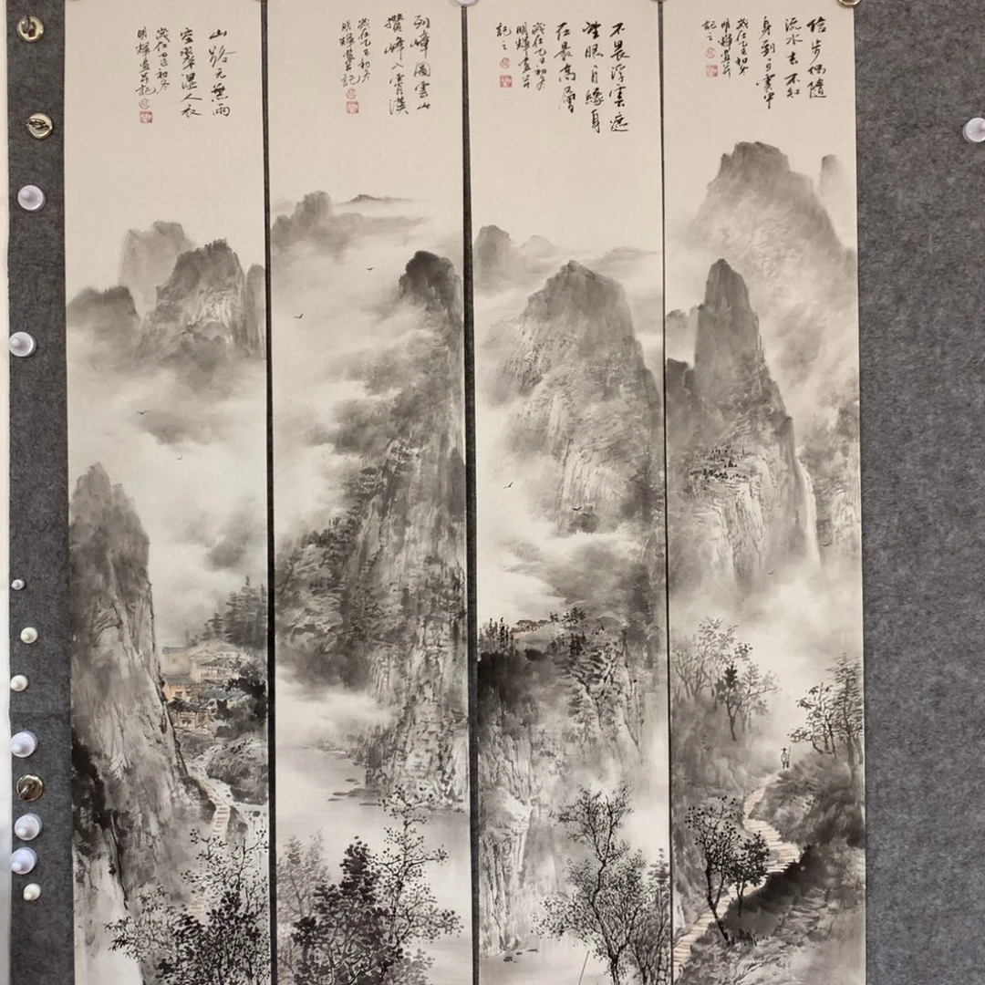 翀***坊国画山水作品写意