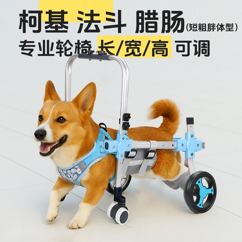 宠物伸缩后肢轮椅狗残疾辅助行走器外伤老龄站立支架老年犬助步车