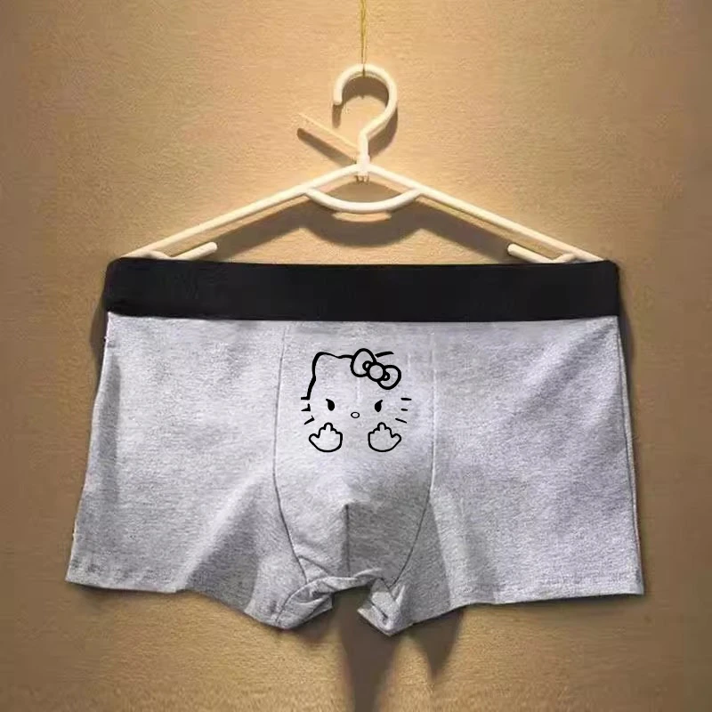 内裤男生棉质男士四角潮流个性无痕薄款男款青少年运动短裤男灰色