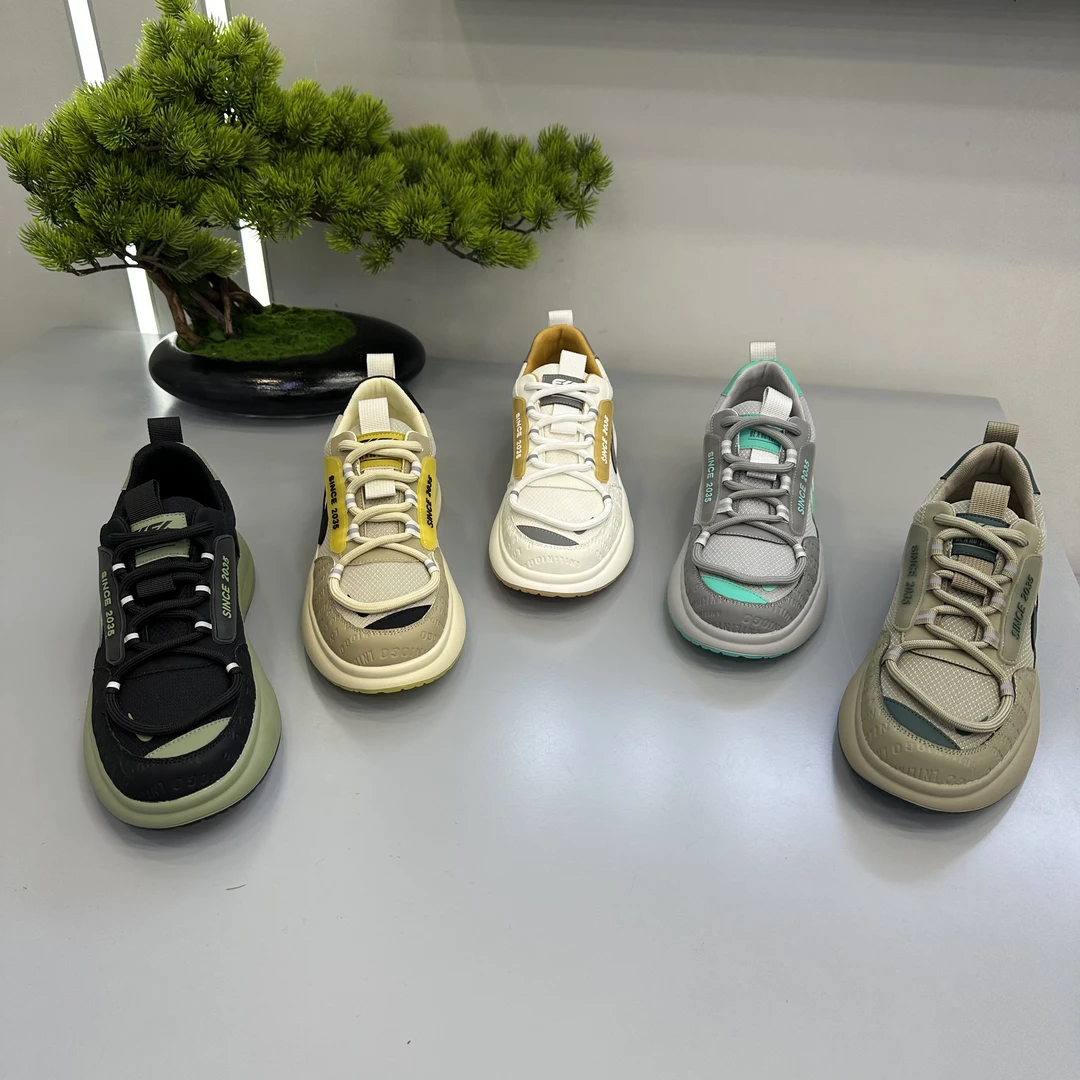 88-985男士秋季新款拼色运动休闲鞋圆头透气休闲板鞋机能潮鞋