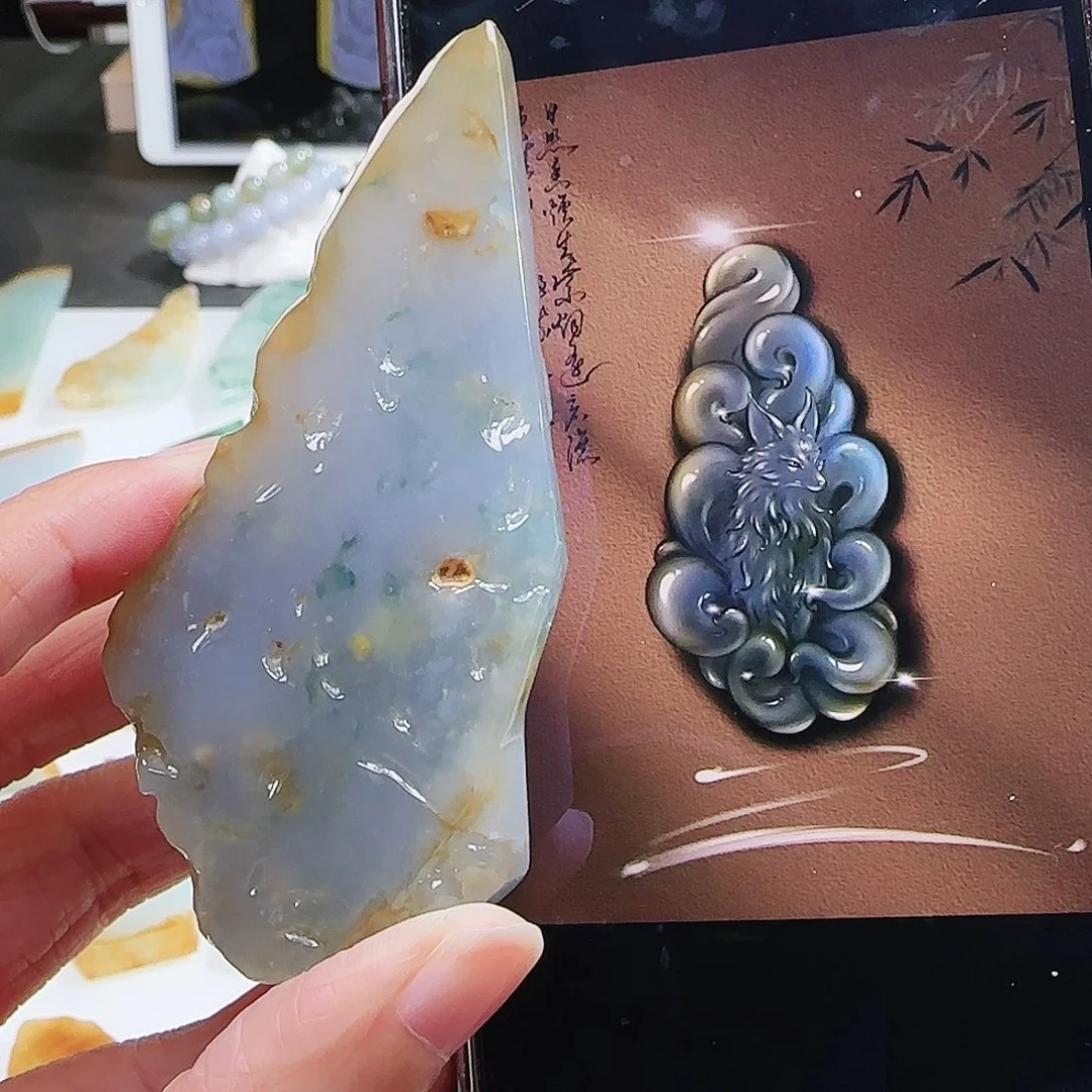 定制翡翠未镶嵌缅甸翡翠挂件