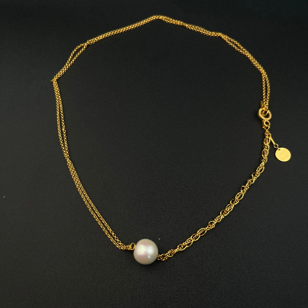 【珍z幸运OT双层项链】足金999黄金5G温柔风ins风珍z幸运OT双层项链