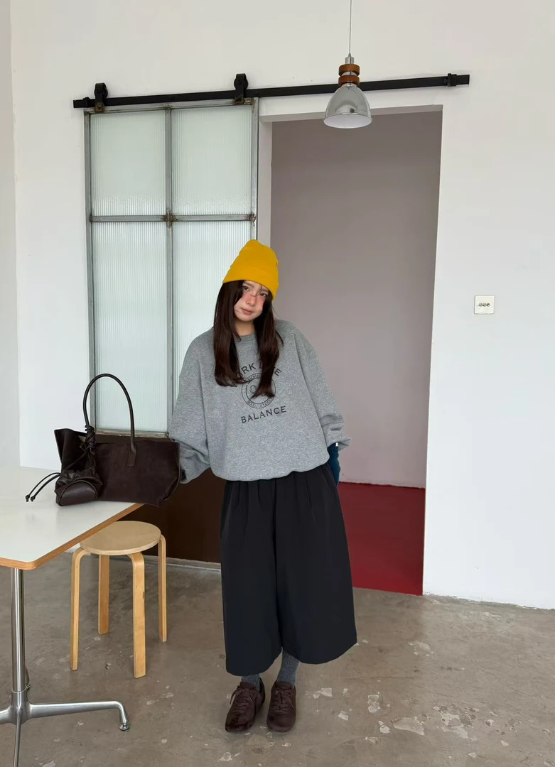 【香姐3店】【81639】冬季时尚爆款字母印花灰色卫衣百搭