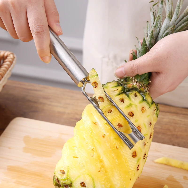 削菠萝专用神器304不锈钢菠萝挖眼夹铲子家用切凤梨推刀去皮工具