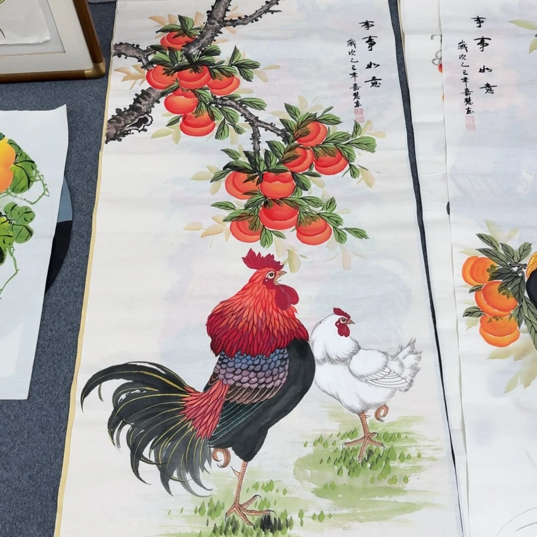国画四尺尺寸70X140纯手绘作品