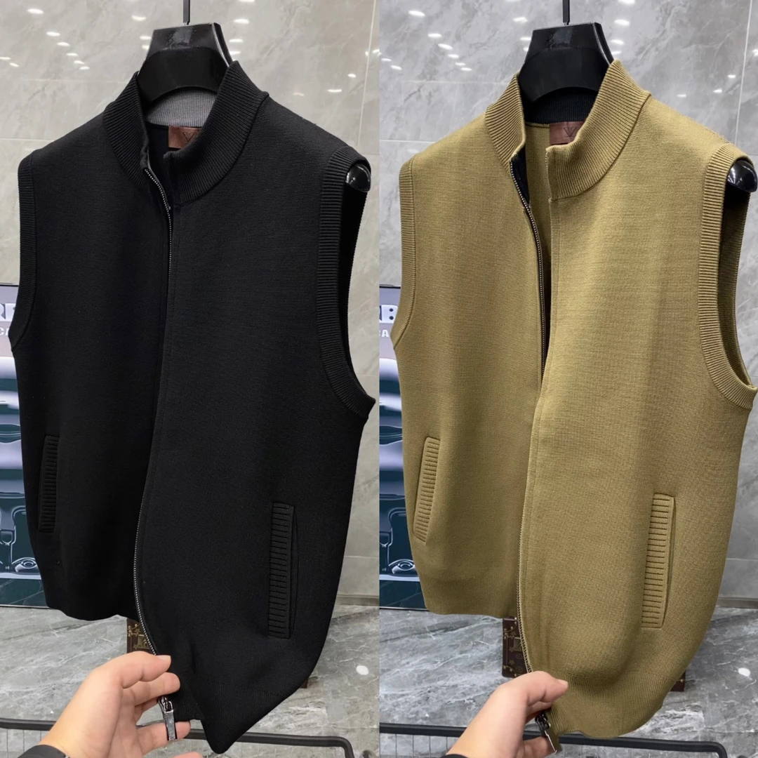 秋季新款男士轻奢时尚百搭纯色针织马甲 2039