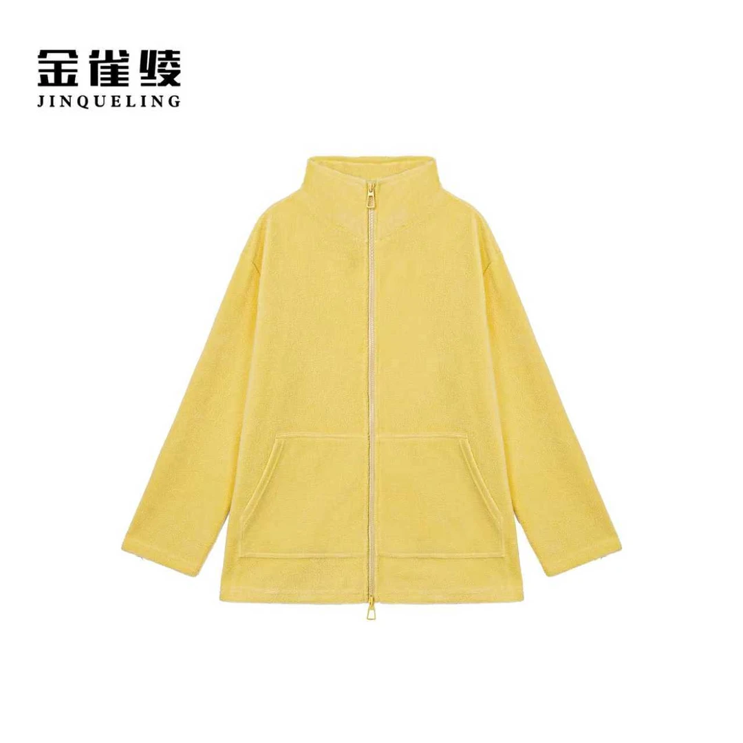 金雀绫【小黄鸭】立领纯色保暖舒适加宽加大休闲外套SZA4TL772
